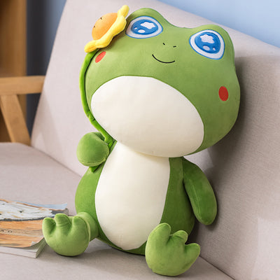 Almohada Decorativa de Algodón con Relleno de Plumón - Diseño Rana Ojos Grandes - Image 10