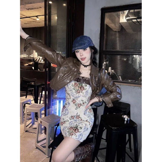 Vestido Retro Otoñal con Estampado Floral y Tirantes para Mujer - Image 5