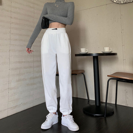 Pantalones Deportivos Cintura Alta Slim Fit para Mujer