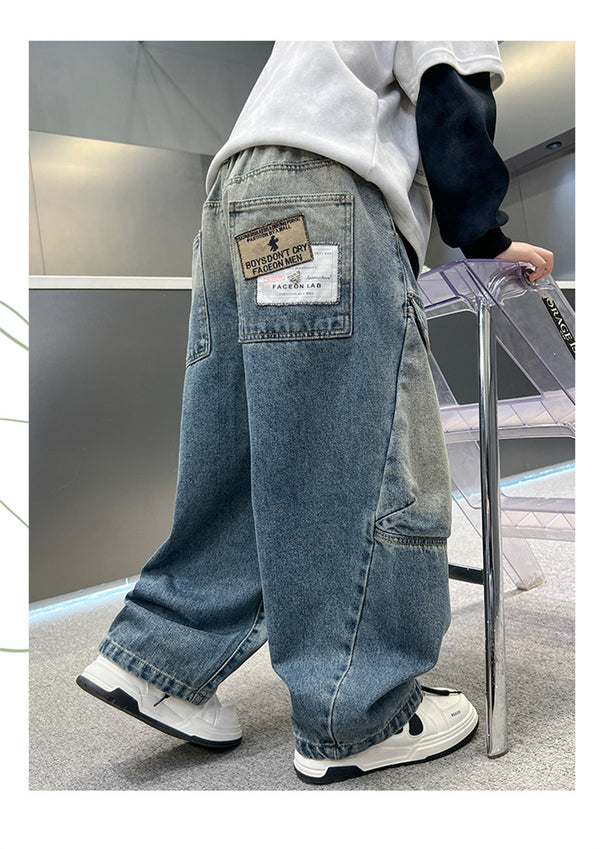 Pantalones Cargo Sueltos para Niños - Jeans Versátiles y Cómodos