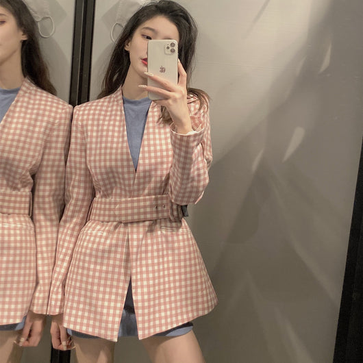 Blazer de Cuadros para Mujer - Traje Ejecutivo Premium - Image 14