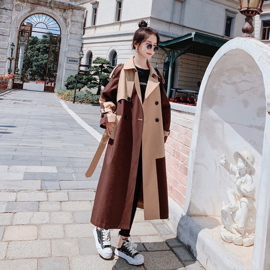 Chaqueta Larga Casual Fusión Coreana y Británica Premium