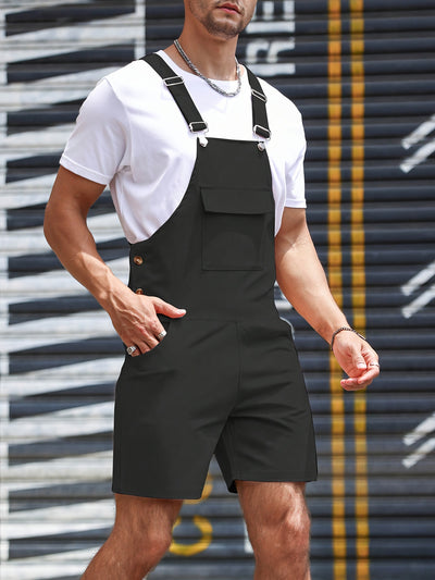 Pantalones Casual con Tirantes de Colores Sólidos para Hombre - Image 11