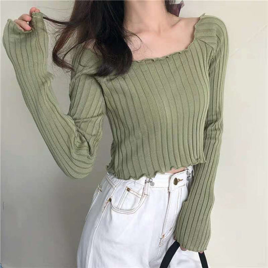 Blusa Tejida Manga Larga Delgada para Mujer - Diseño Elegante Verano - Image 11