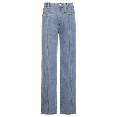 Jeans Rectos con Estrella de Cinco Puntas - Estilo Retro Net Red - Image 15
