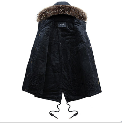 Abrigo de Algodón para Hombre con Cuello de Piel Sintética - Image 7