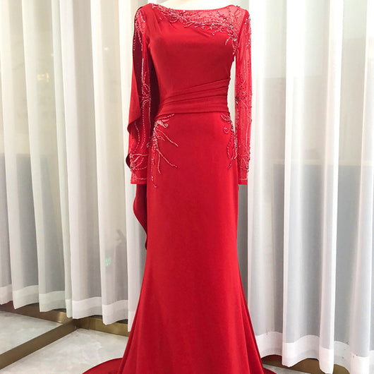 Vestido de Noche Elegante Reductor de Manga Larga Premium