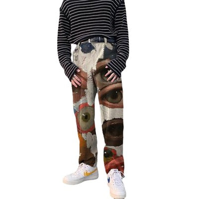 Pantalones Sueltos de Cintura Media con Estampado - Casual para Hombre - Image 2