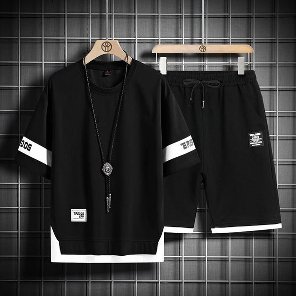 Traje Corto Holgado en Textura Waffle para Hombre