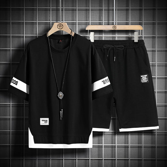 Traje Corto Holgado en Textura Waffle para Hombre