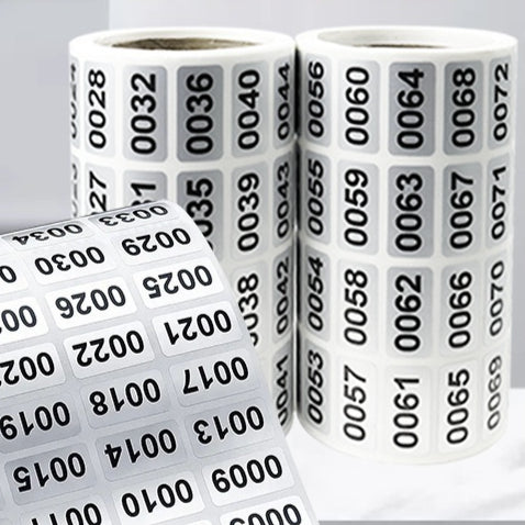 Etiquetas Numeradas 1-2000 Plateadas Mate con Adhesivo Resistente