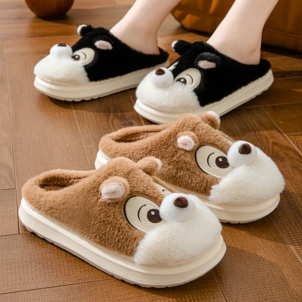 Pantuflas Cálidas con Diseño de Ardilla para el Hogar