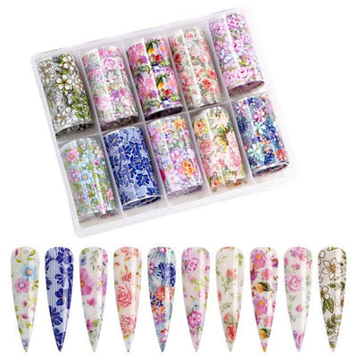 Calcomanías de Uñas con Diseño de Flores y Estrellas - Pegatinas Trendy - Image 18