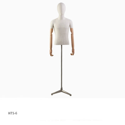 Maniquí de Escote Femenino en Fibra de Vidrio con Manos de Madera - Image 7