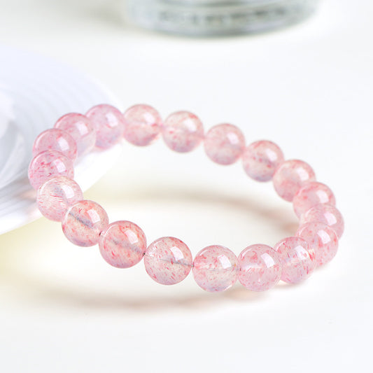 Pulsera de Cristal de Cuarzo Blanco con Fresa de Agua Natural
