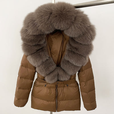 Chaqueta Acolchada Corta Ajustada para Mujer con Forro de Piel - Image 85
