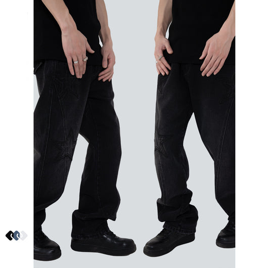 Jeans Rectos Vintage Lavado Buffalo con Bordado para Hombre y Mujer - Image 12