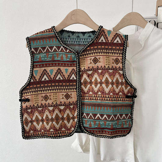 Chaleco Étnico Retro Bordado para Mujer - Abrigo Ligero de Verano - Image 5