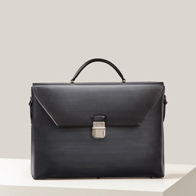 Bolso Vintage Artesanal de Cuero con Solapa para Negocios - Image 4