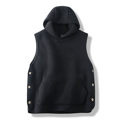 Chaleco Acolchado con Capucha y Botones Laterales - Diseño Reversible de Terciopelo - Image 15