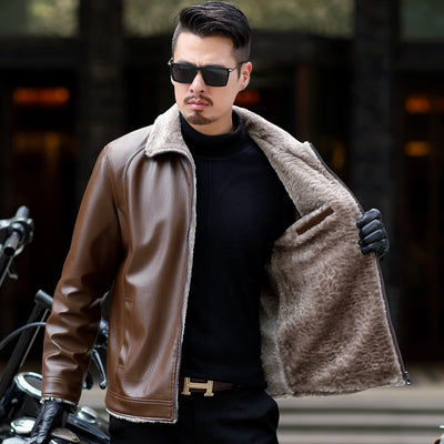 Abrigo Grueso de Piel para Hombre - Estilo Europeo y Americano - Image 5