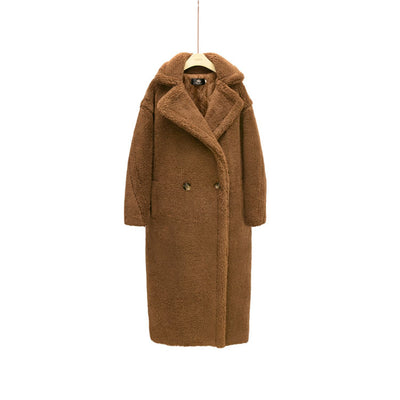 Abrigo Largo de Lana Esponjosa para Mujer - Elegancia Invernal - Image 2
