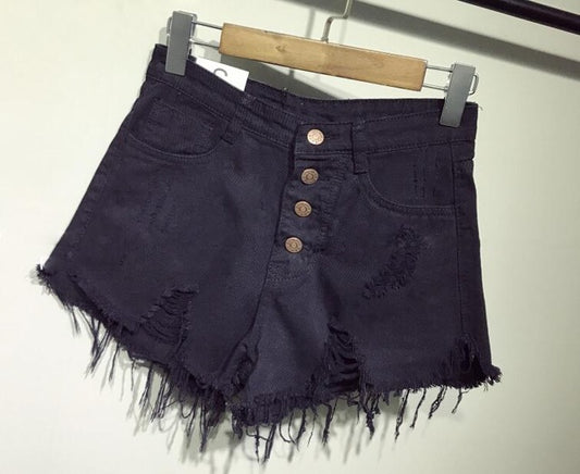 Shorts Denim Cintura Alta Sexy para Mujer - Estilo Casual Verano