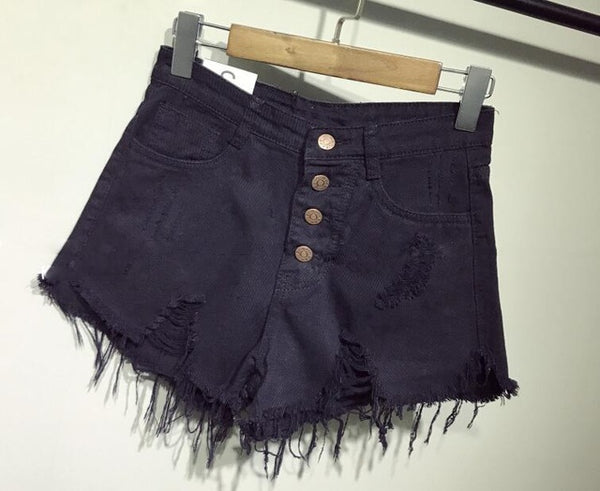 Shorts Denim Cintura Alta Sexy para Mujer - Estilo Casual Verano