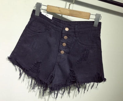 Shorts Denim Cintura Alta Sexy para Mujer - Estilo Casual Verano