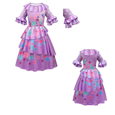 Vestido Princesa Infantil con Falda y Blusa de Manga Corta - Image 4