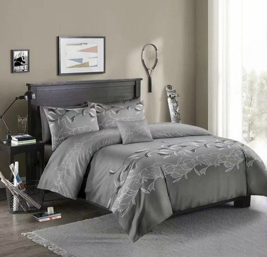 Juego de Cama Tres Piezas Negro Liso Premium - Image 8
