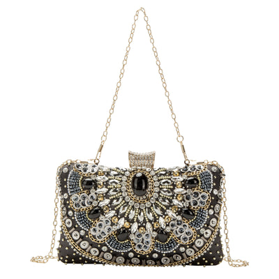Bolso de Noche Retro con Bordado de Perlas - Diseño Artesanal Hecho a Mano - Image 6