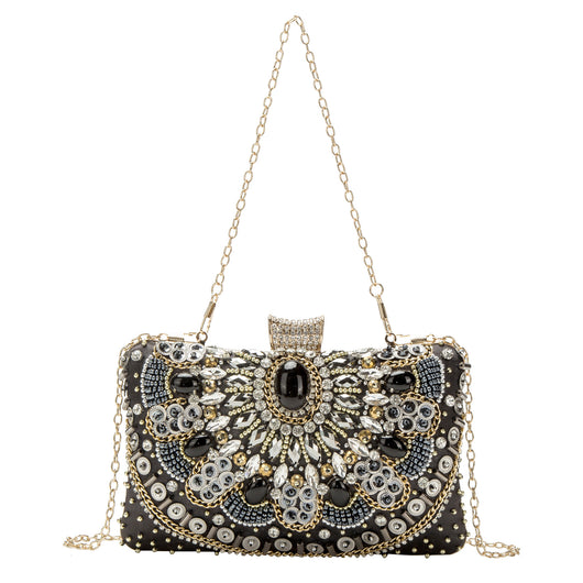 Bolso de Noche Retro con Bordado de Perlas - Diseño Artesanal Hecho a Mano - Image 6