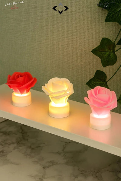 Set de 3 Lámparas LED Rosa con Patrón Romántico para Mesita de Noche - Image 2