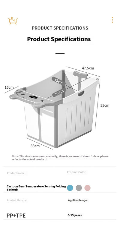 Bañera Plegable Infantil Grande con Refuerzo de Grosor - Image 14