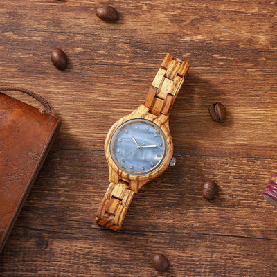 Reloj de Madera Sándalo con Movimiento Cuarzo Original - Image 5