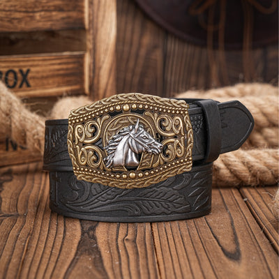Cinturón Vaquero Retro Tallado con Personalidad para Hombre - Image 3