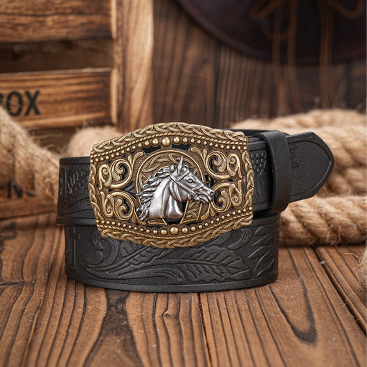 Cinturón Vaquero Retro Tallado con Personalidad para Hombre - Image 3