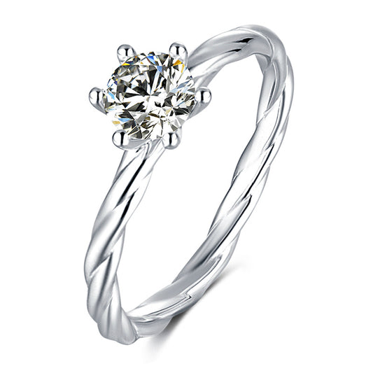 Anillo de Moissanita de 0.5 Quilates con Diseño Clásico de Seis Puntas - Image 2