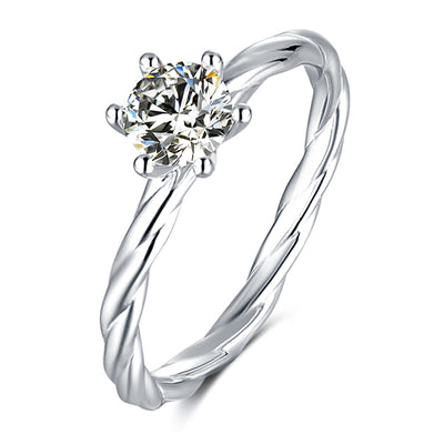 Anillo de Moissanita de 0.5 Quilates con Diseño Clásico de Seis Puntas - Image 2