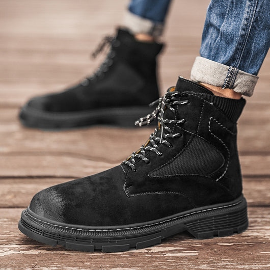 Botas Martin de Cuero para Hombre - Estilo Británico Versátil Otoño Invierno - Image 6