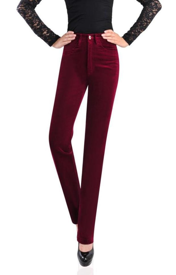 Pantalones de Pana Talle Alto Mujer - Corte Recto