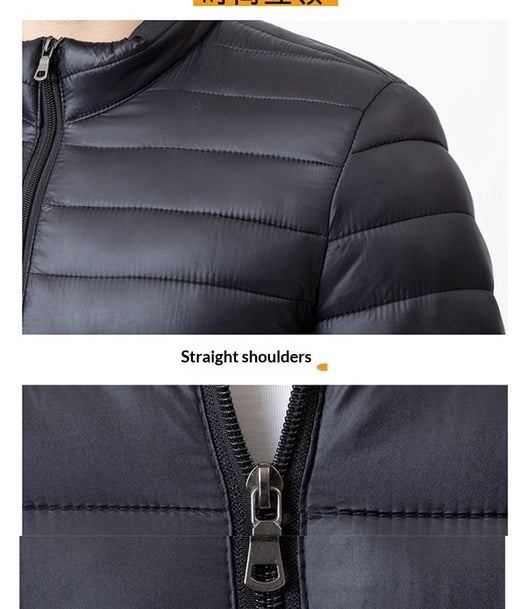 Abrigo Ligero de Algodón para Hombre con Cuello Mao - Image 19