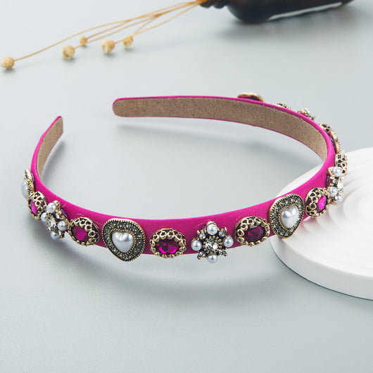 Diadema de Cristales y Perlas en Aleación para Accesorios de Moda - Image 3