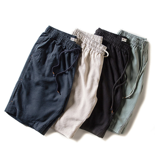 Shorts de Lino y Algodón para Hombre - Cintura Media Casual - Image 5