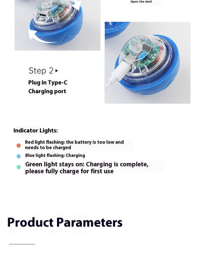 Orange pet jumping ball with a glowing purple power button icon, designed for interactive play with dogs and cats. - Image 11