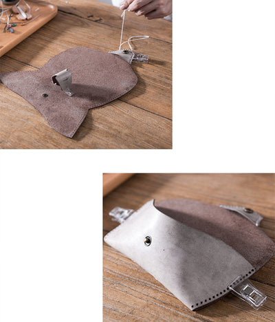 Estuche para Lentes de Cuero Fog Wax Costura Manual - Image 16