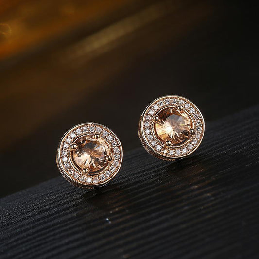 Aretes Hombre Circonita Diamante Completo Cielo Estrellado Redondos - Image 2