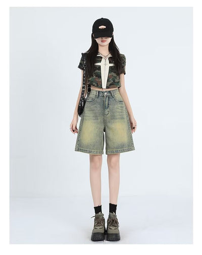 Shorts Denim Retro Lavado para Mujer - Estilo Casual Versátil - Image 19