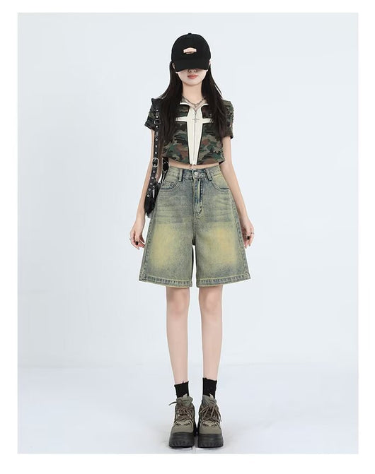 Shorts Denim Retro Lavado para Mujer - Estilo Casual Versátil - Image 19